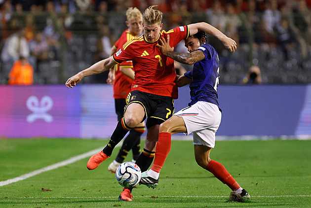 Francouzi udolali v Lize národů Belgii gólem v závěru. Italové dominovali